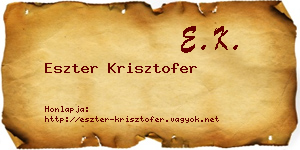 Eszter Krisztofer névjegykártya