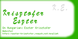 krisztofer eszter business card